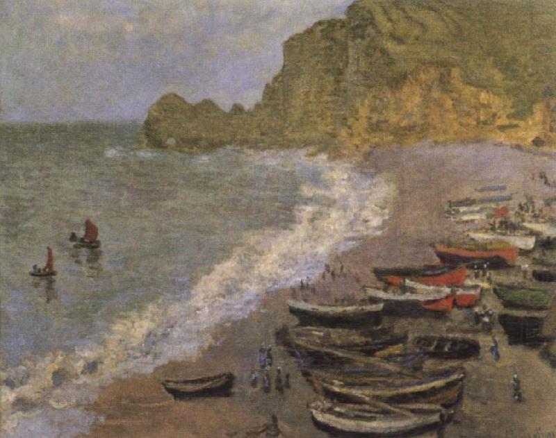 The Beach at Etretat, Claude Monet